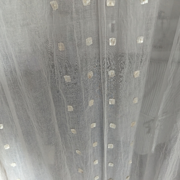 Semi Sheer Curtain panels with Buttons - Picture 4 of 6